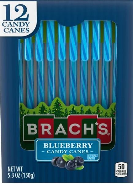 BRACH'S Candy Canes 'Blueberry' Zuckerstangen 12 Stück = 150 gr